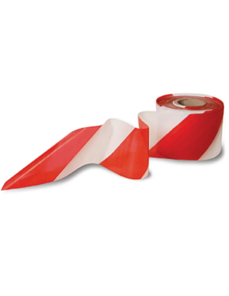 Rotolo Nastro Plastica Bianco Rosso 200m