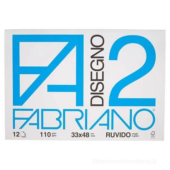 Album da Disegno Blocco Fabriano Ruvido 110g 33x48cm 12 Fogli
