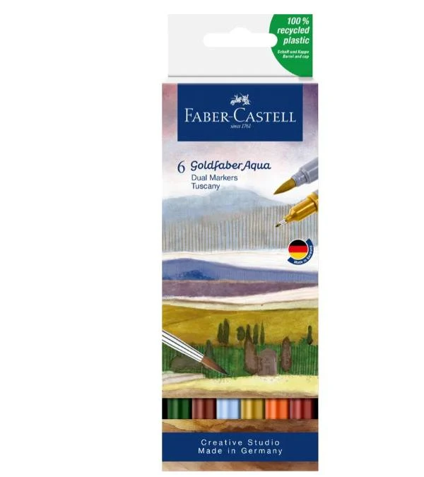 Faber Castell Set 6 Pennarelli Aqua Dual Marker Tuscany