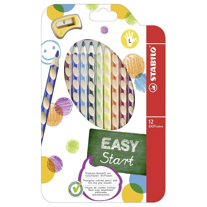 Stabilo Easycolors 12 Matite Colorate Triangolari Per Mancini