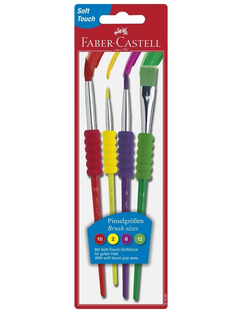 Faber Castell Set 4 Pennelli Soft Touch In Blister