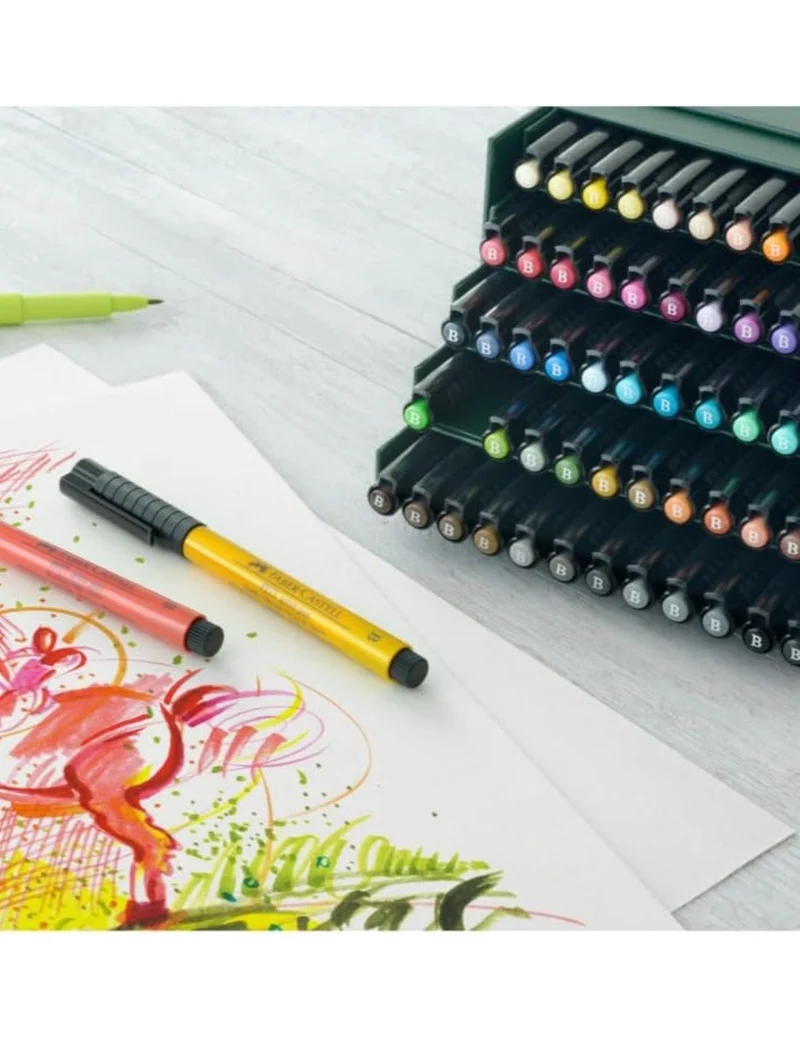 Faber Castell Pitt Artist Pen Brush Colori Accesi 48 Pezzi