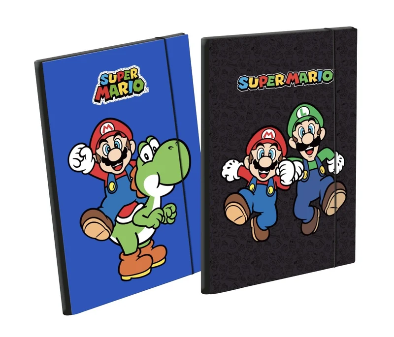 Cartellina Con Elastico 3 Lembi Super Mario Assortito