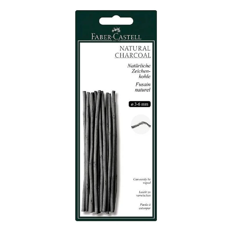 Faber Castell Carboncino Naturale 3-6mm Set 12 pz
