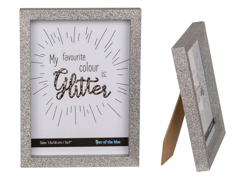 Cornice in Legno con Glitter Argento
