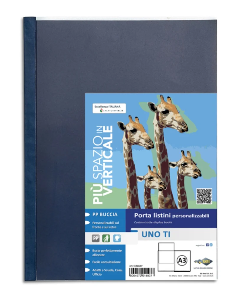 Portalistini Personalizzabili 25 Fogli In PPL Blu 30x42cm
