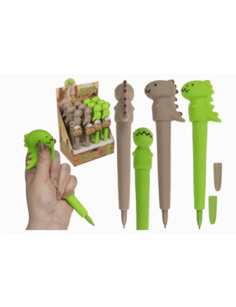 Penna Squishy Antistress Dinosauro 19cm Prodotto Assortito