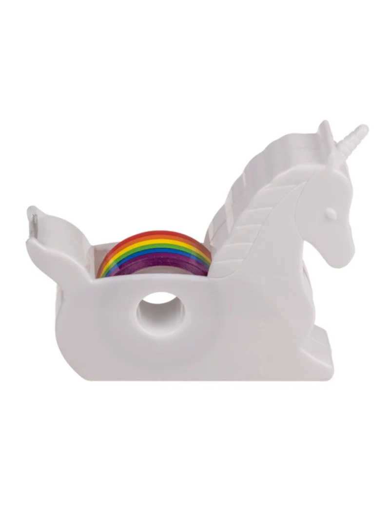 Dispenser Per Nastro Adesivo Unicorno Arcobaleno Con Nastro 10cm