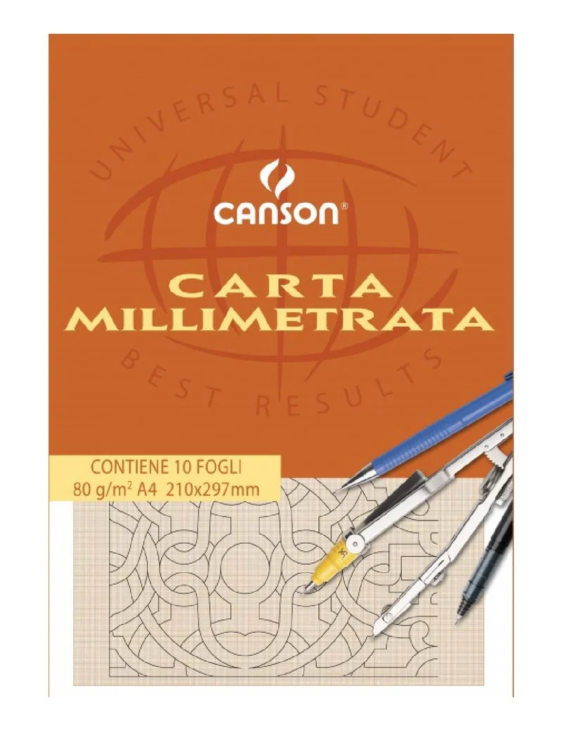 Blocco Carta A4 Millimetrata Canson 80gr 10fg