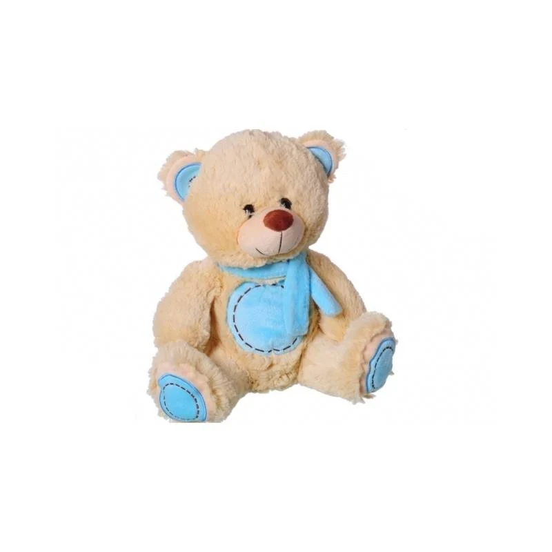 Peluche Orsetto Beige Dettagli Celesti