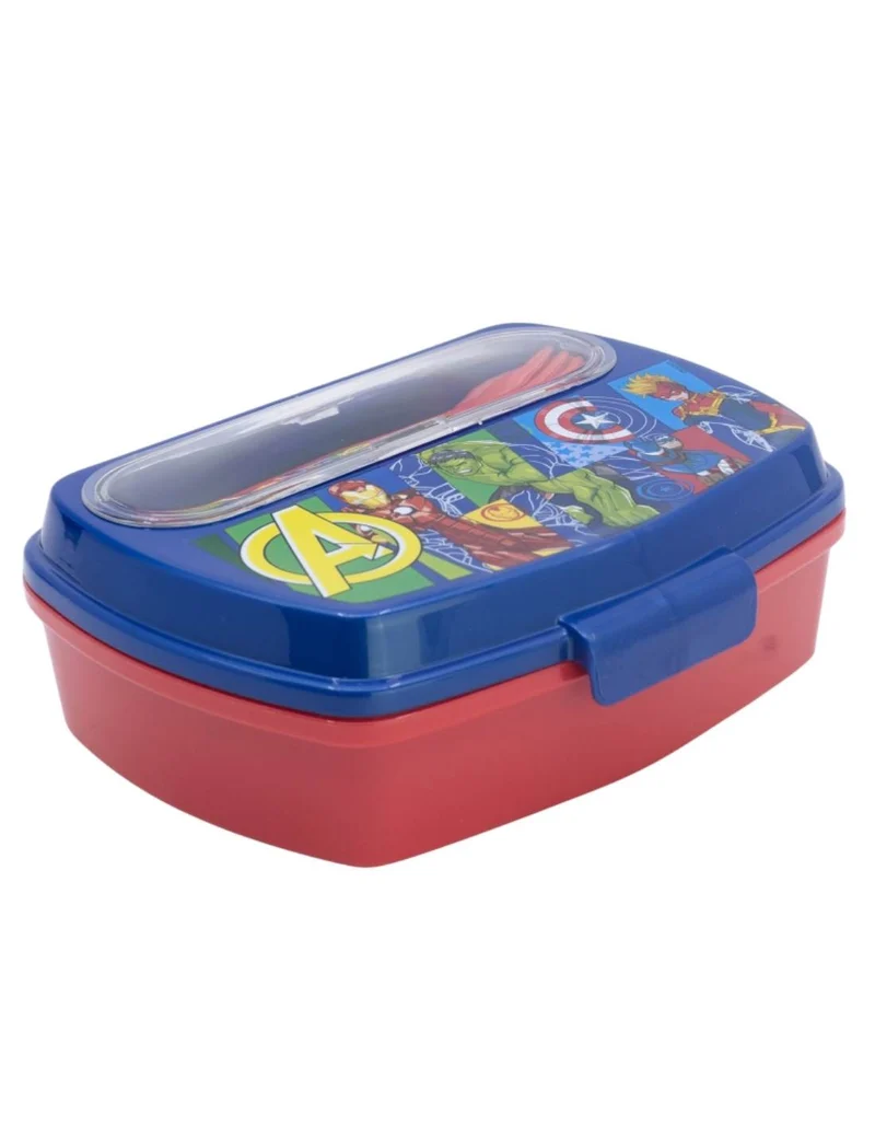 Porta Pranzo In Plastica Con Posate Avengers 17cm