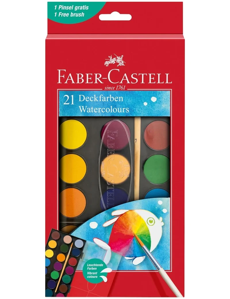 Acquerelli Watercolours Faber-Castell 21 Colori