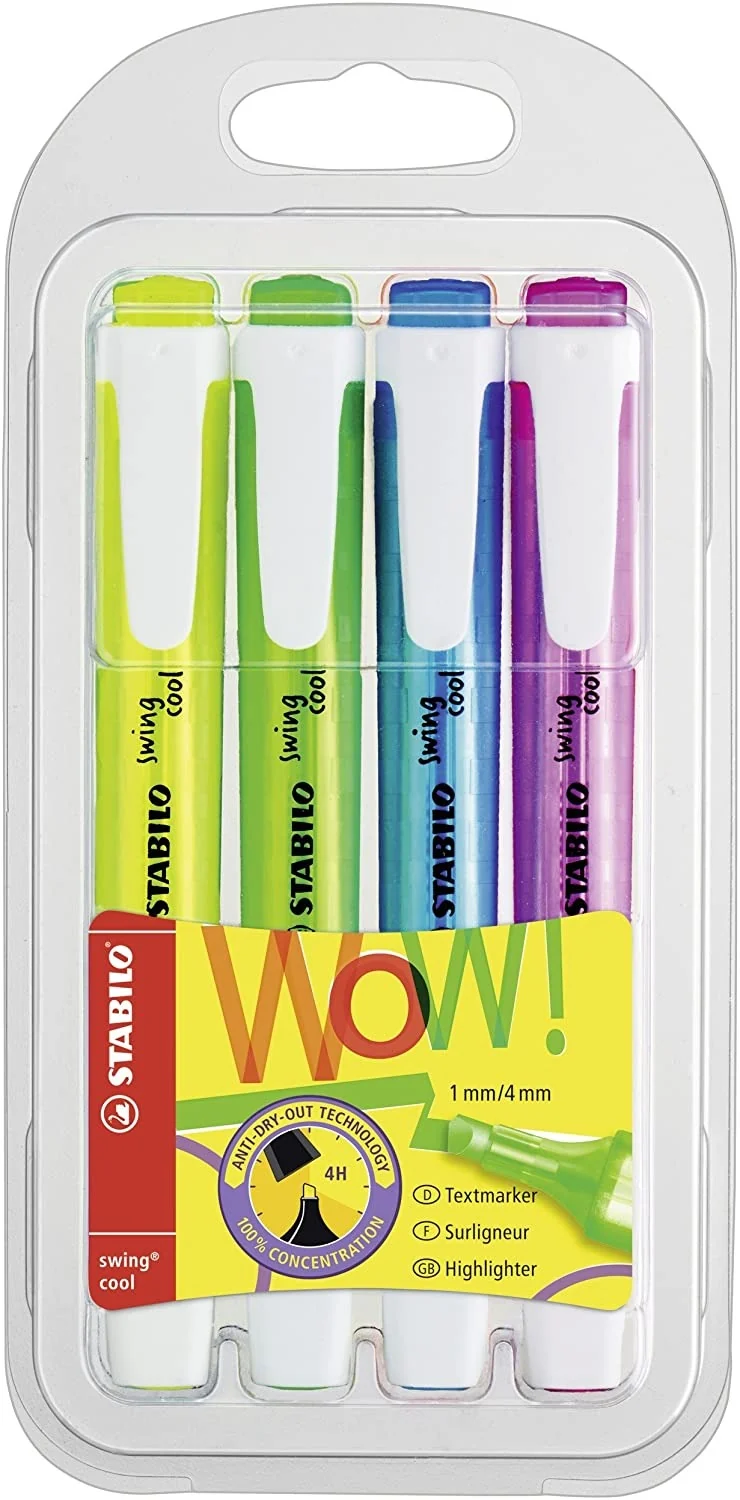 Evidenziatori Stabilo Swing Cool Set 4 pz
