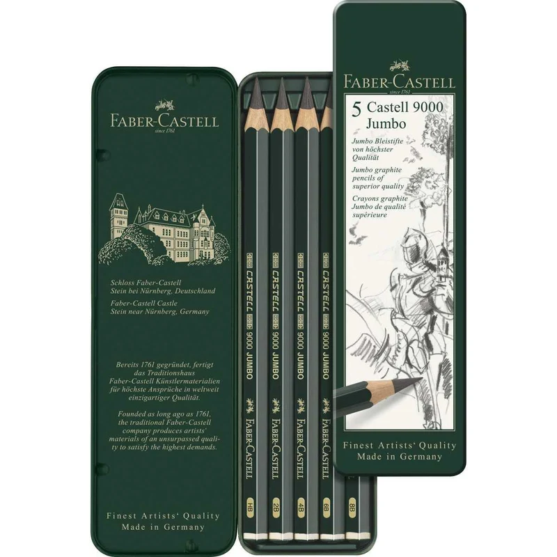 Matite Da Disegno Faber-Castell 9000 Jumbo Set 5pz
