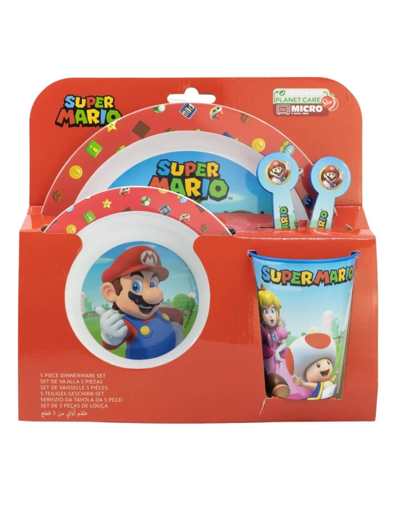 Set Pappa Per Bambini Super Mario 5pz
