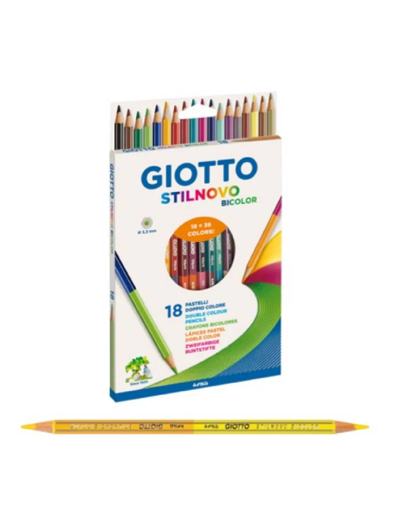 Giotto Stilnovo Bicolor Pastelli Matite Colorate Scatola Da 12pz