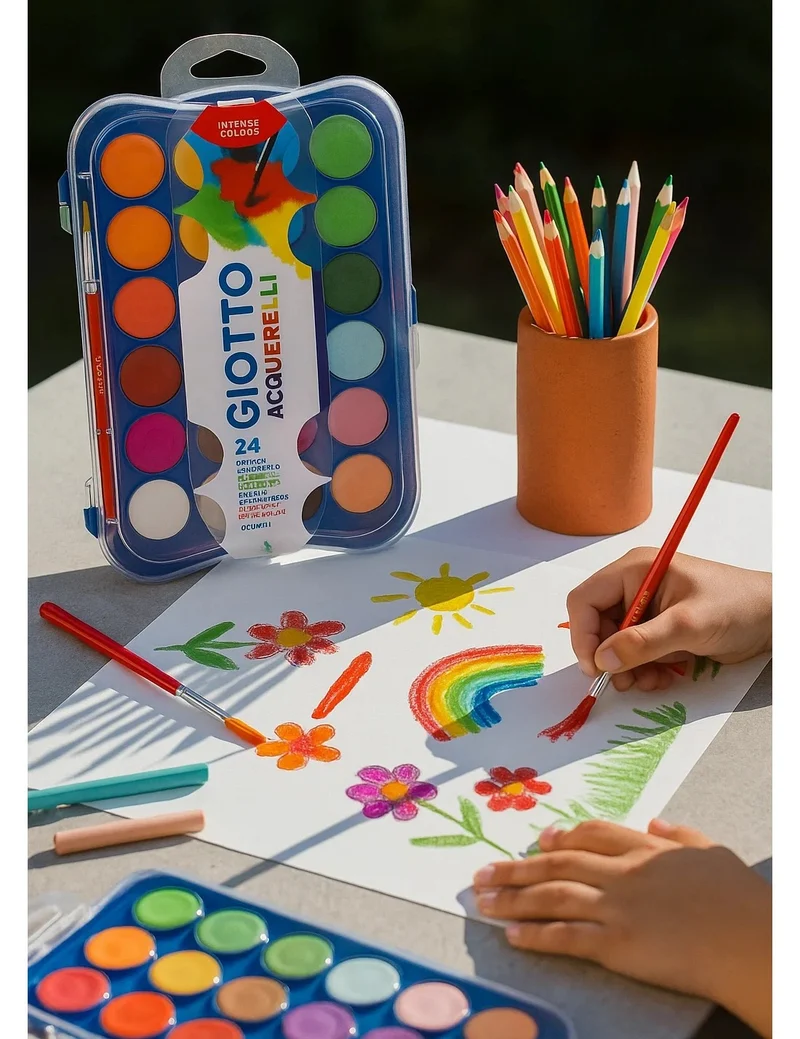 Tempera Extra Fine Giotto In Tubetto 12ml Confezione Con Tavolozza 12pz