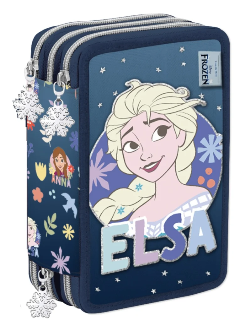 Astuccio Completo 3 Zip Disney Frozen Elsa