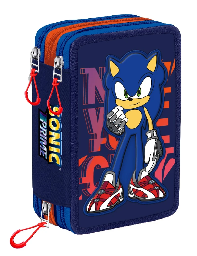 Astuccio Completo 3 Zip Sonic The Hedgehog