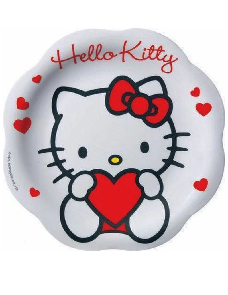 Piatto Piano Hello Kitty In Plastica Resistente
