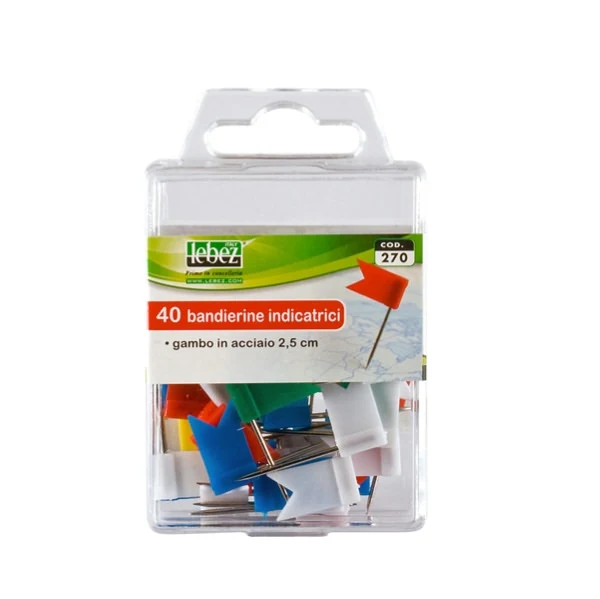 Bandierine Indicatrici Gambo In Acciaio 2,5cm 20pz Colori Assortiti