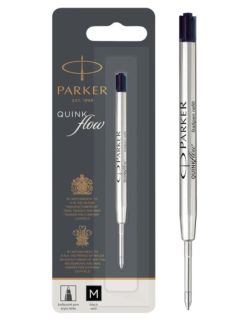 Refill Per Penna Parker Quink Flow Punta Media Nera