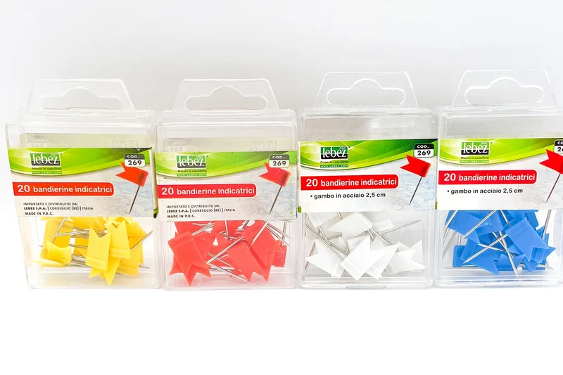 Bandierine Indicatrici Gambo In Acciaio 2,5cm 20pz Colori Assortiti