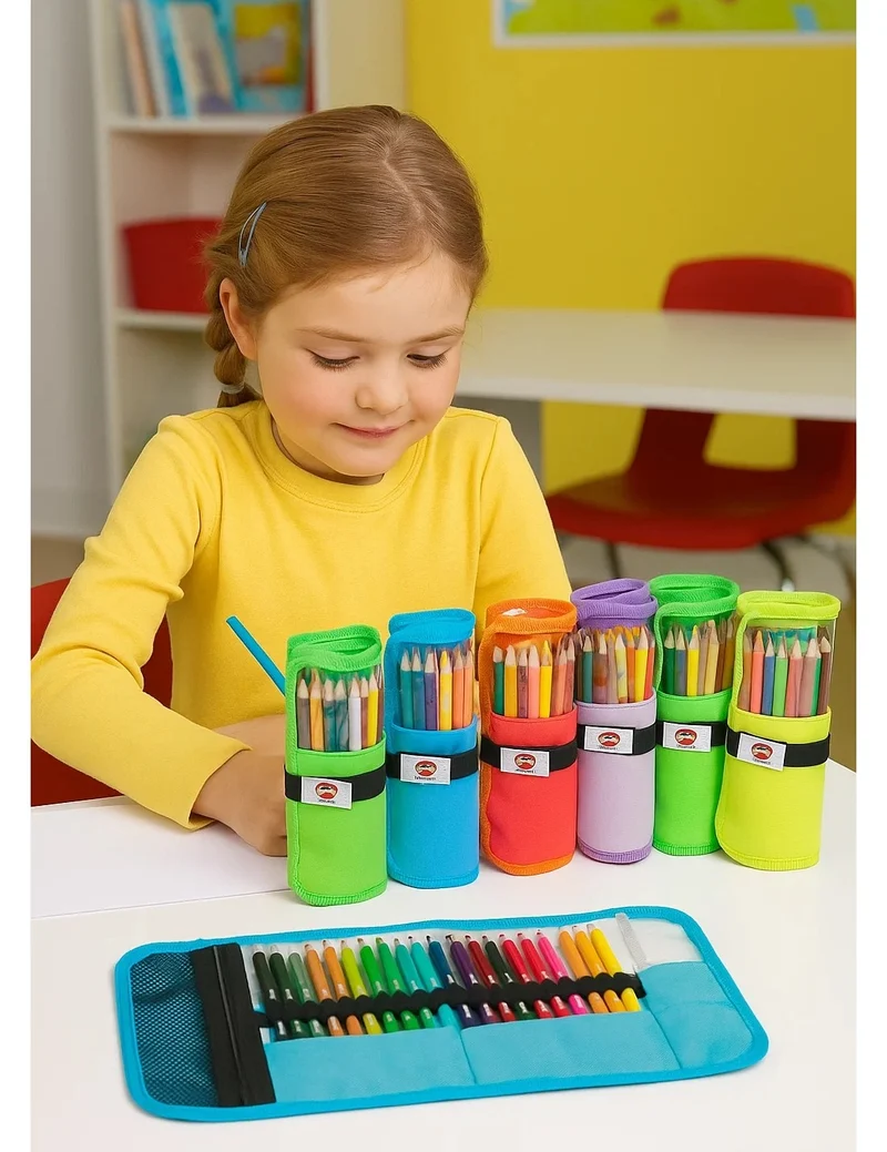 Rotolo Con Pastelli Matite Colorate Lily & Roll Memotak Joy Kukajoy 24pz