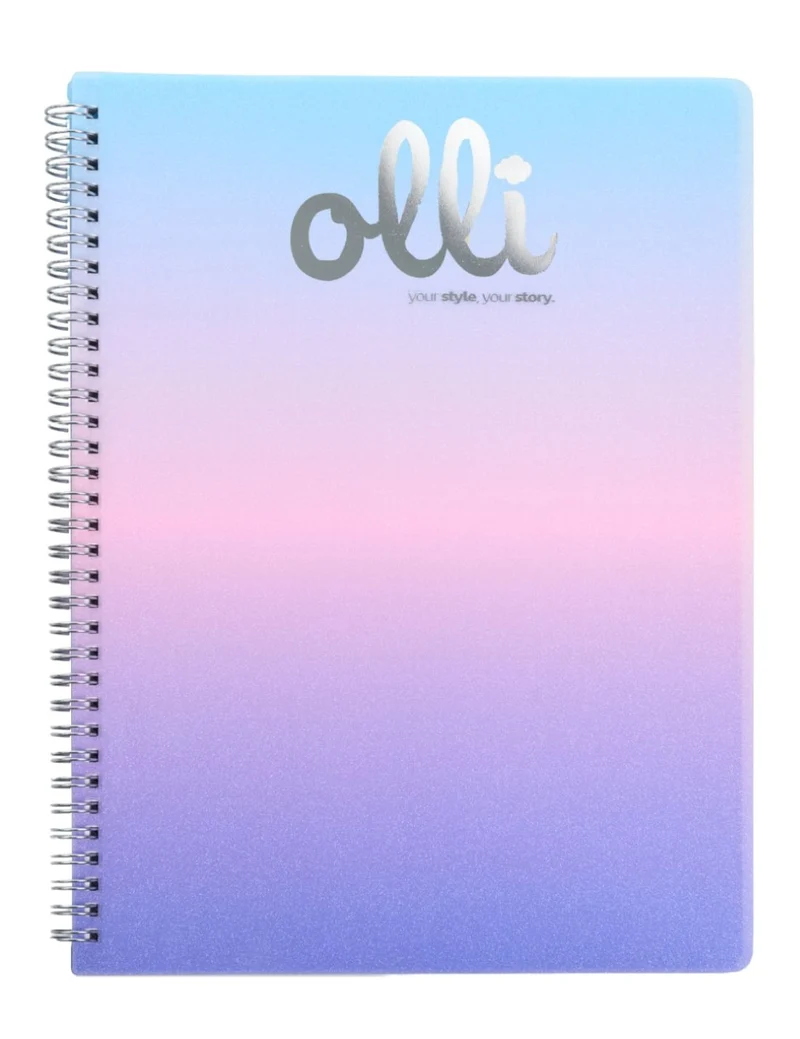 Maxi Quaderno Spiralato Glitter Rainbow PPL 70ff 70gr A4 Olli