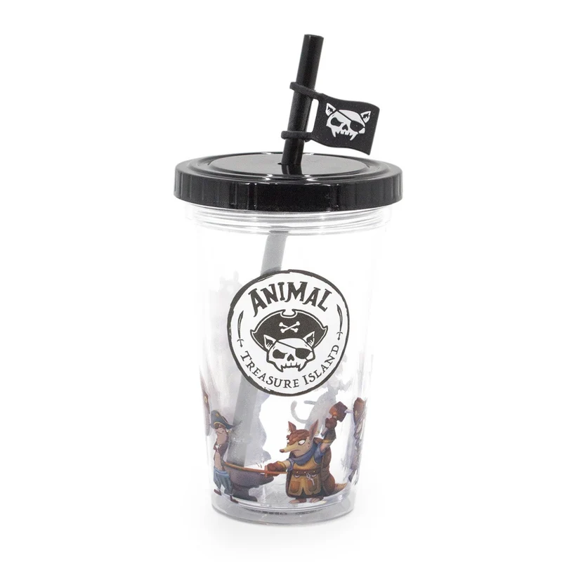 Bicchiere con Cannuccia Animal Treasure Island
