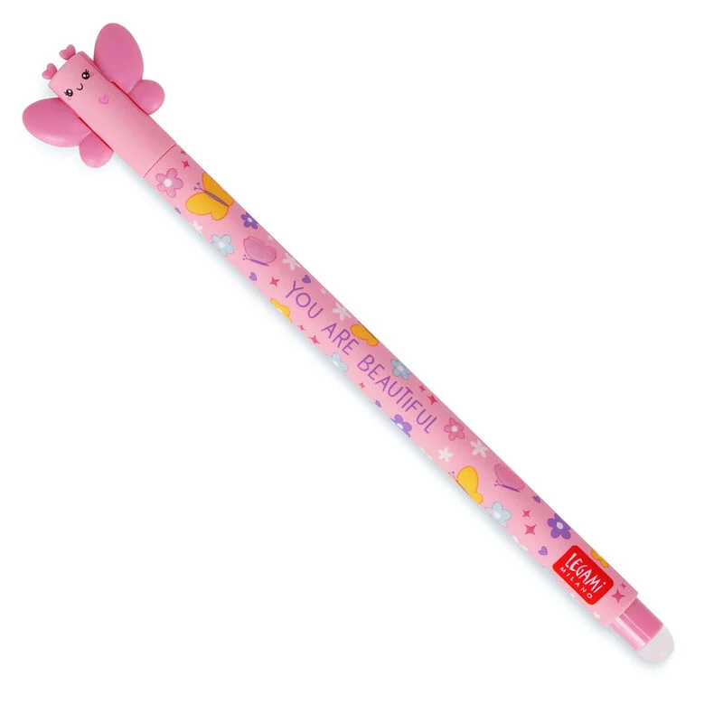 PENNA CANCELLABILE ROSA FARFALLA