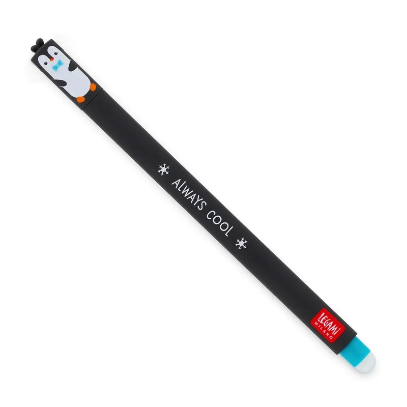 penna gel cancellabile turchese pinguino