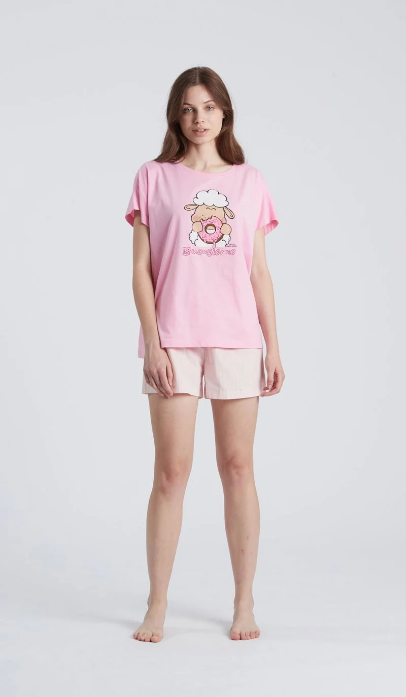 PIGIAMA GIROCOLLO MM - BREAKFAST DONNA