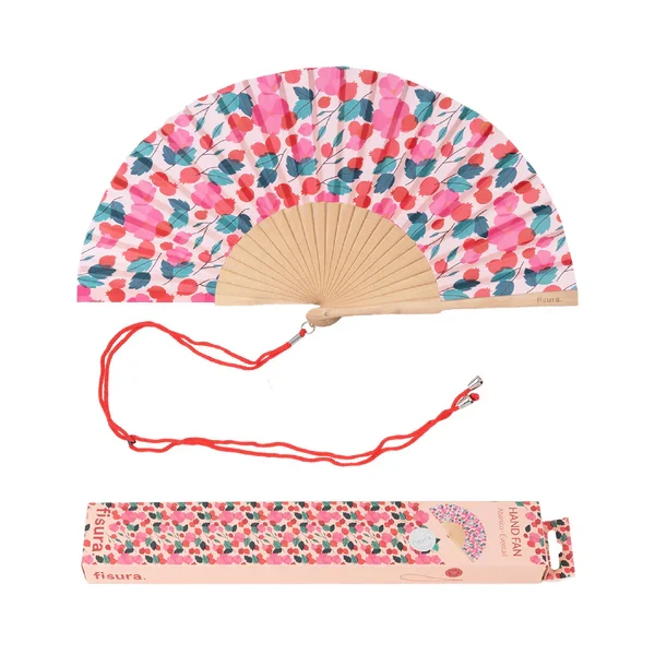 VENTAGLIO "FIORI" ROSA E ROSSO