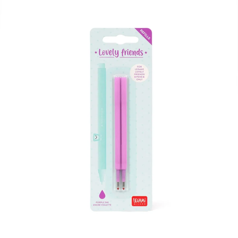 SET DI DUE REFIL PER PENNA GEL - LOVELY FRIENDS PURPLE