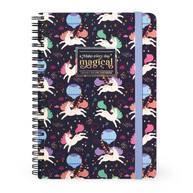 QUADERNO SPIRALATO A RIGHE LARGE UNICORN