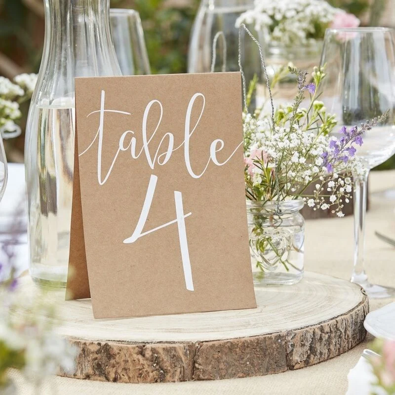 TABLE NUMBERS