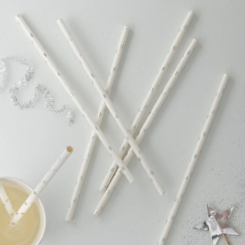 PAPER STRAWS FOILED STAR