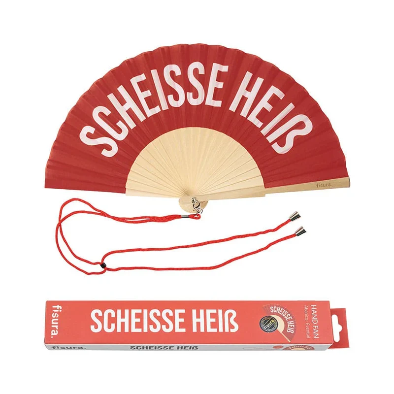 VENTAGLIO "SCHEISSE HEIß" ROSSO