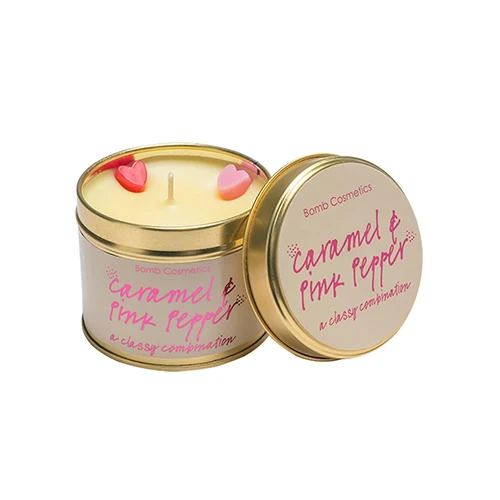 TIN CANDLE - CARAMEL E PINK PEPPER
