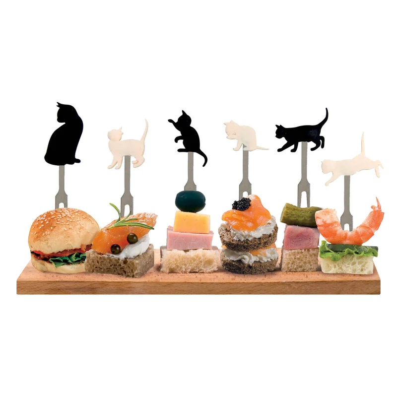 MINI FORCHETTE - SET 6 PZ CON GATTO