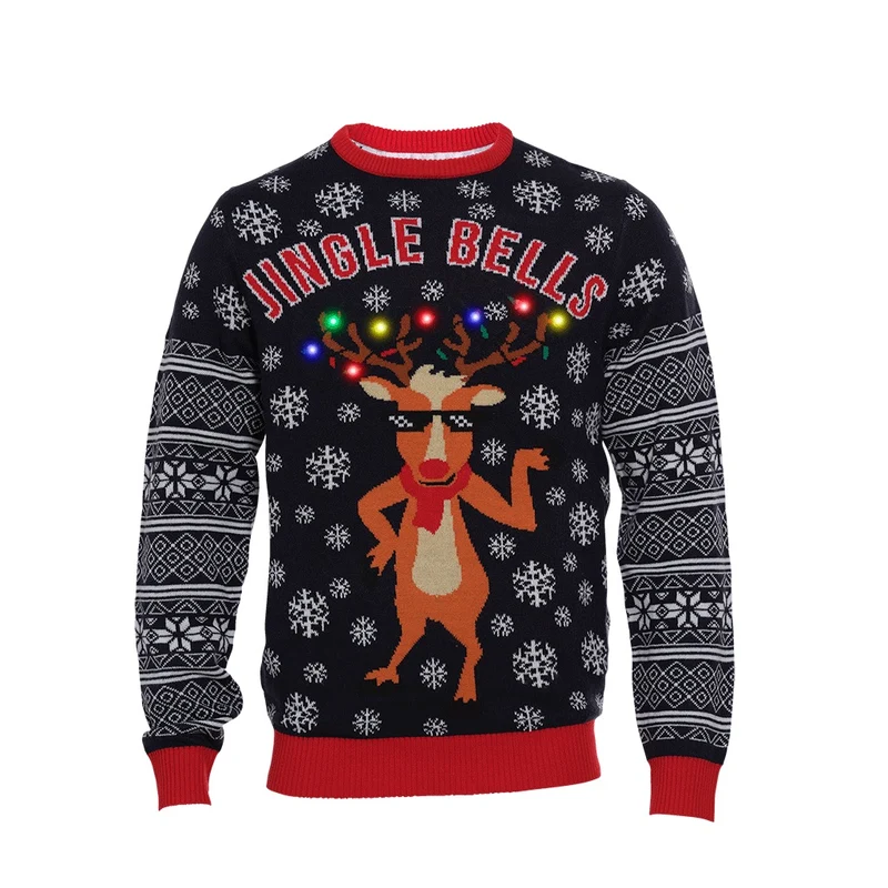 CHRISTMAS JUMPER JINGLE BELLS CHRISTMAS SWEATER LED - MAGLIONE NATALE
