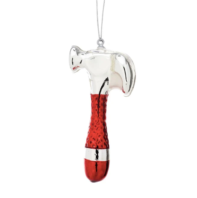 SILVER HAMMER SHAPED BAUBLE