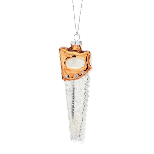 GOLD AND SILVER SAW SHAPED BAUBLE