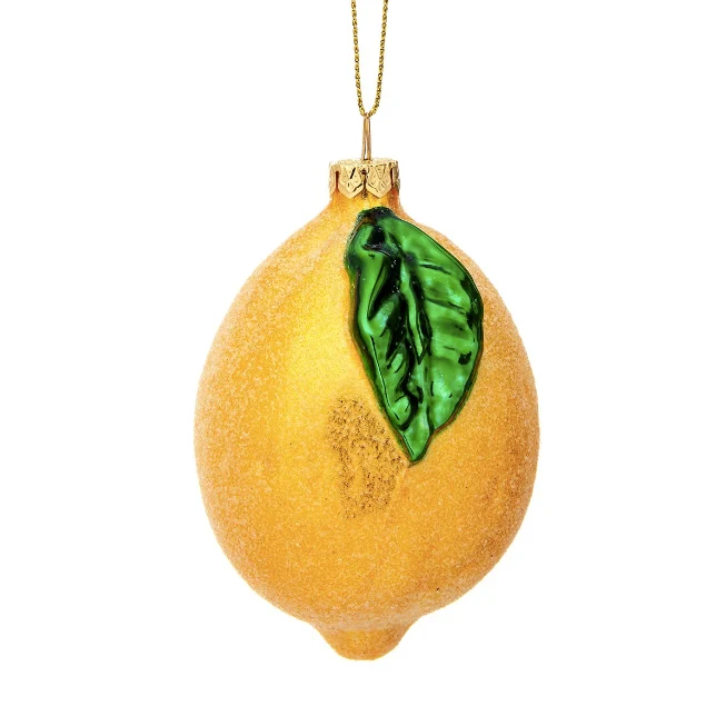 SHIMMERING LEMON SHAPED BAUBLE