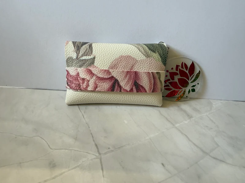 Porta Carte Floreale con Portachiavi Lotus