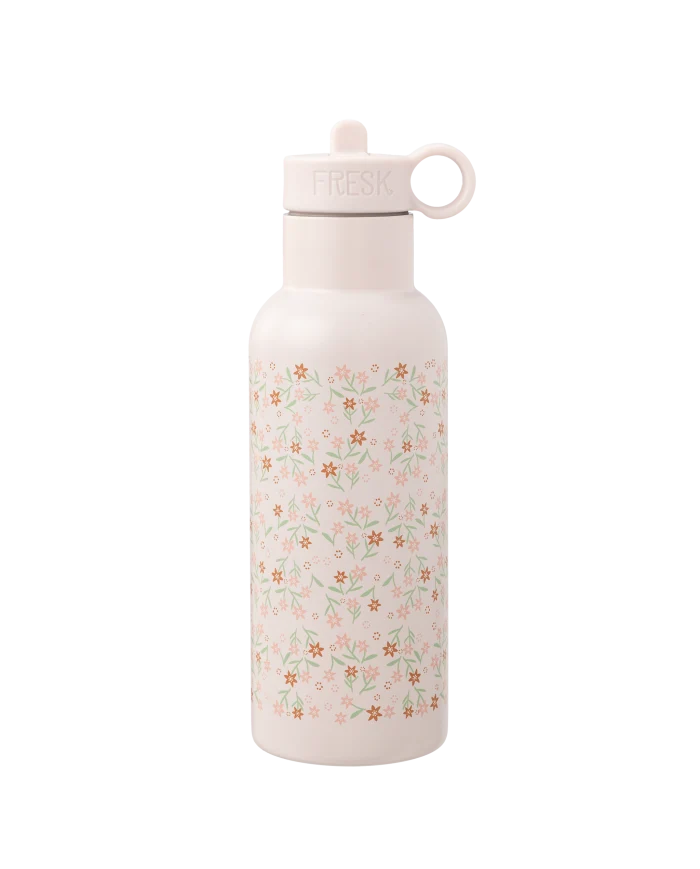 Borraccia termica in acciaio con cannuccia per bimbi 500 ml - Fiori