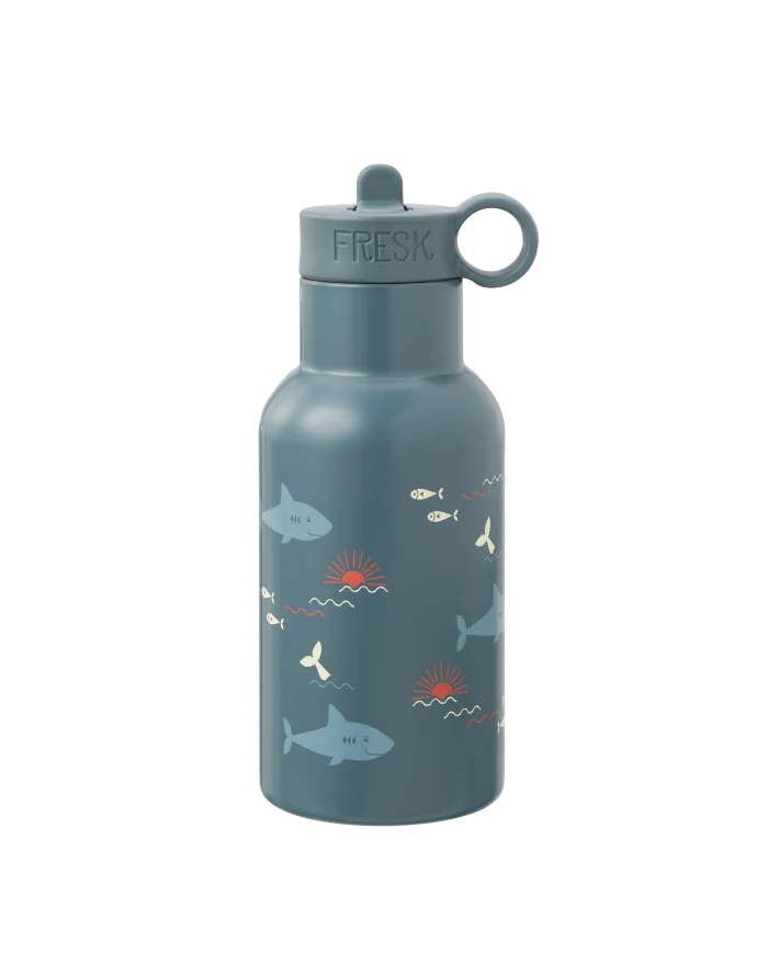 Borraccia termica in acciaio con cannuccia per bimbi 350 ml - Squali