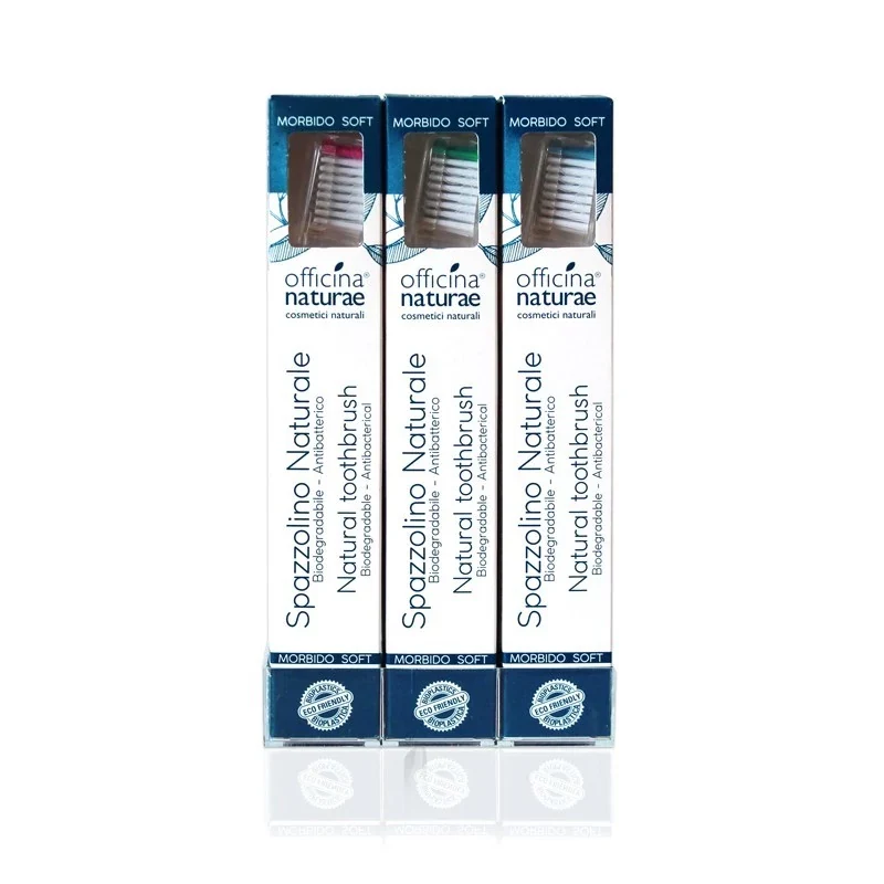 Spazzolino ecologico Biodegradabile Antibatterico in cellulosa - Officina Naturae