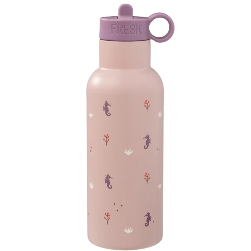 Borraccia termica in acciaio con cannuccia per bimbi 500 ml - Cavallucci marini